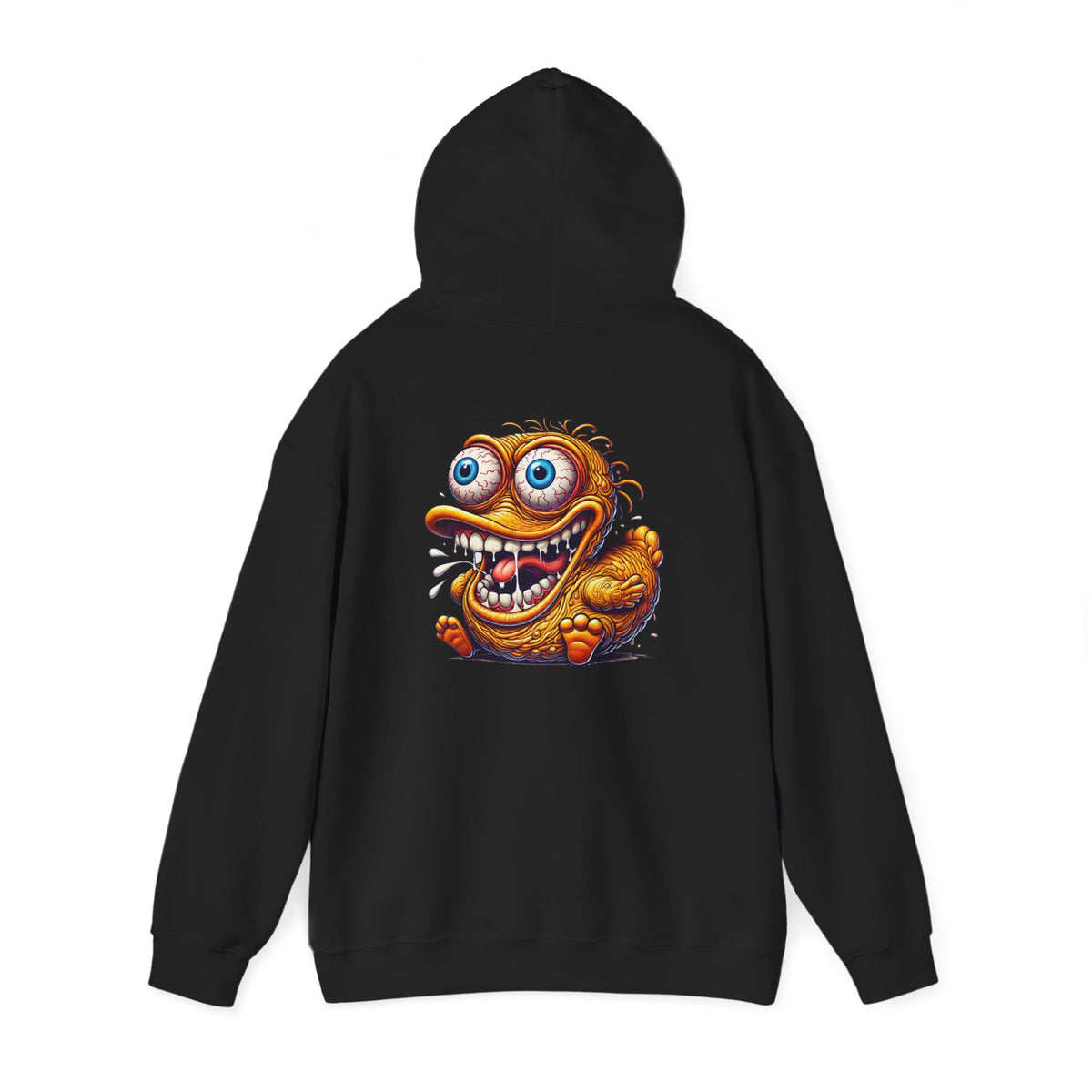 Hoodie — Whimsical Big-Eyed Monster Cartoon Back Print