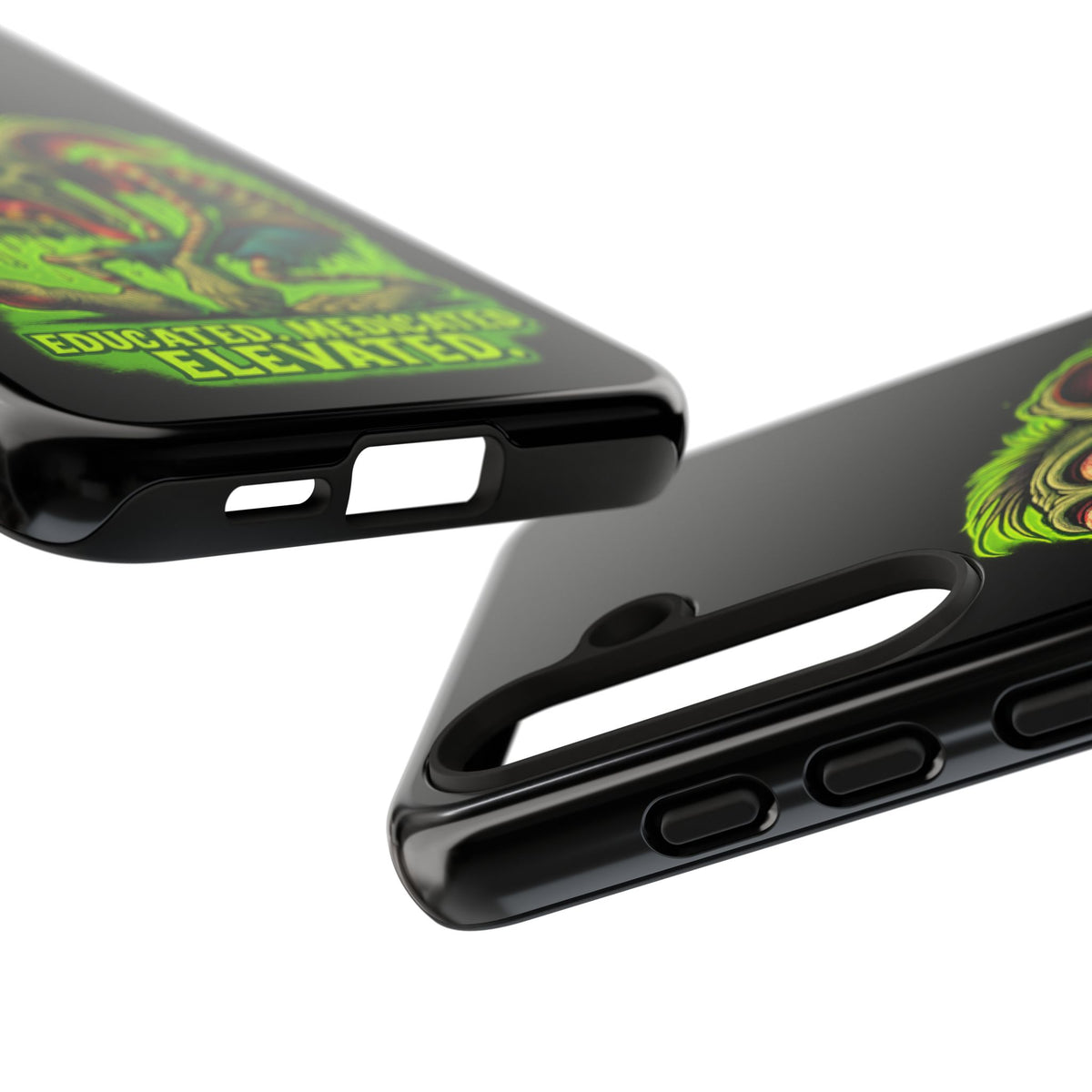 Phone Case — "Educated. Medicated. Elevated." Neon Monster Design