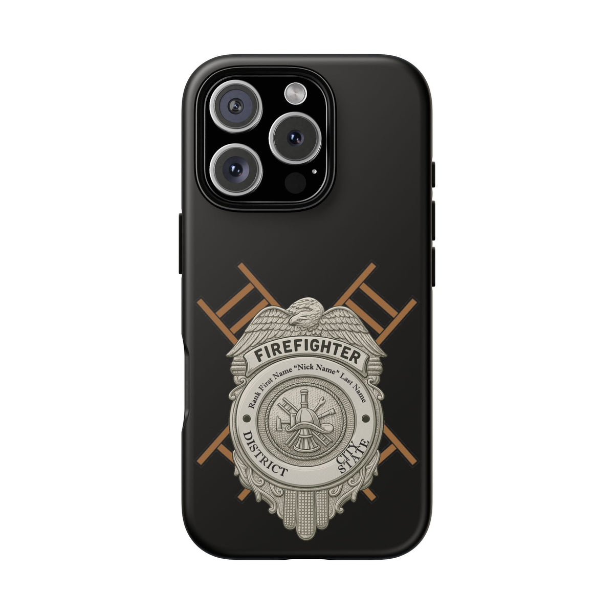 Firefighter Badge Tough Phone Case — Firefighter Helmet & Ladders Protective Case