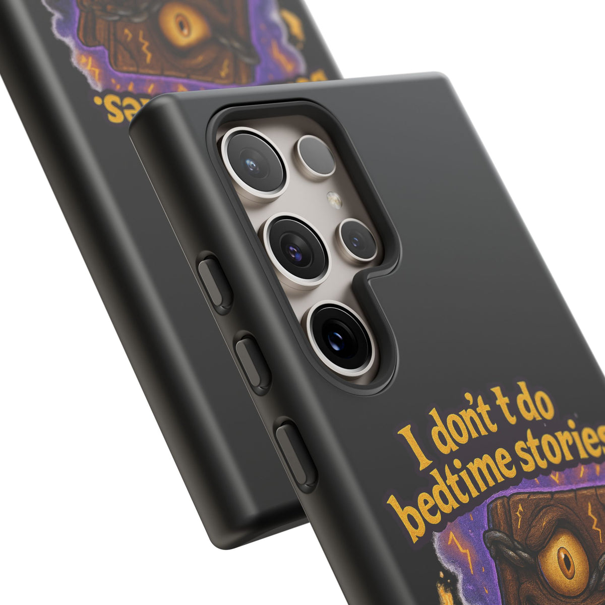 Phone Case — "I Don't Do Bedtime Stories, I Do Nightmares" Horror Book Design