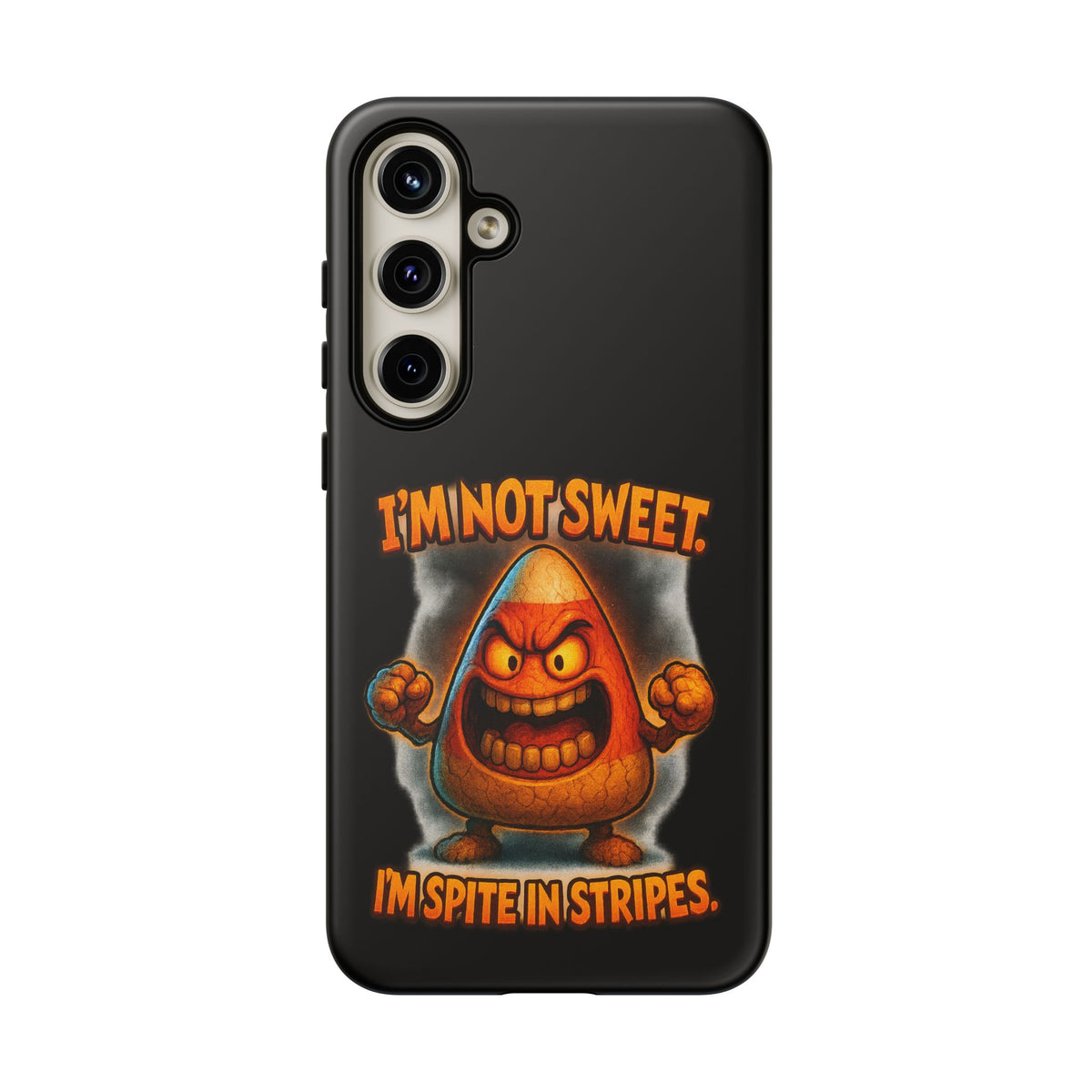 Phone Case — "I'm Not Sweet, I'm Spite in Stripes" Candy Monster Design