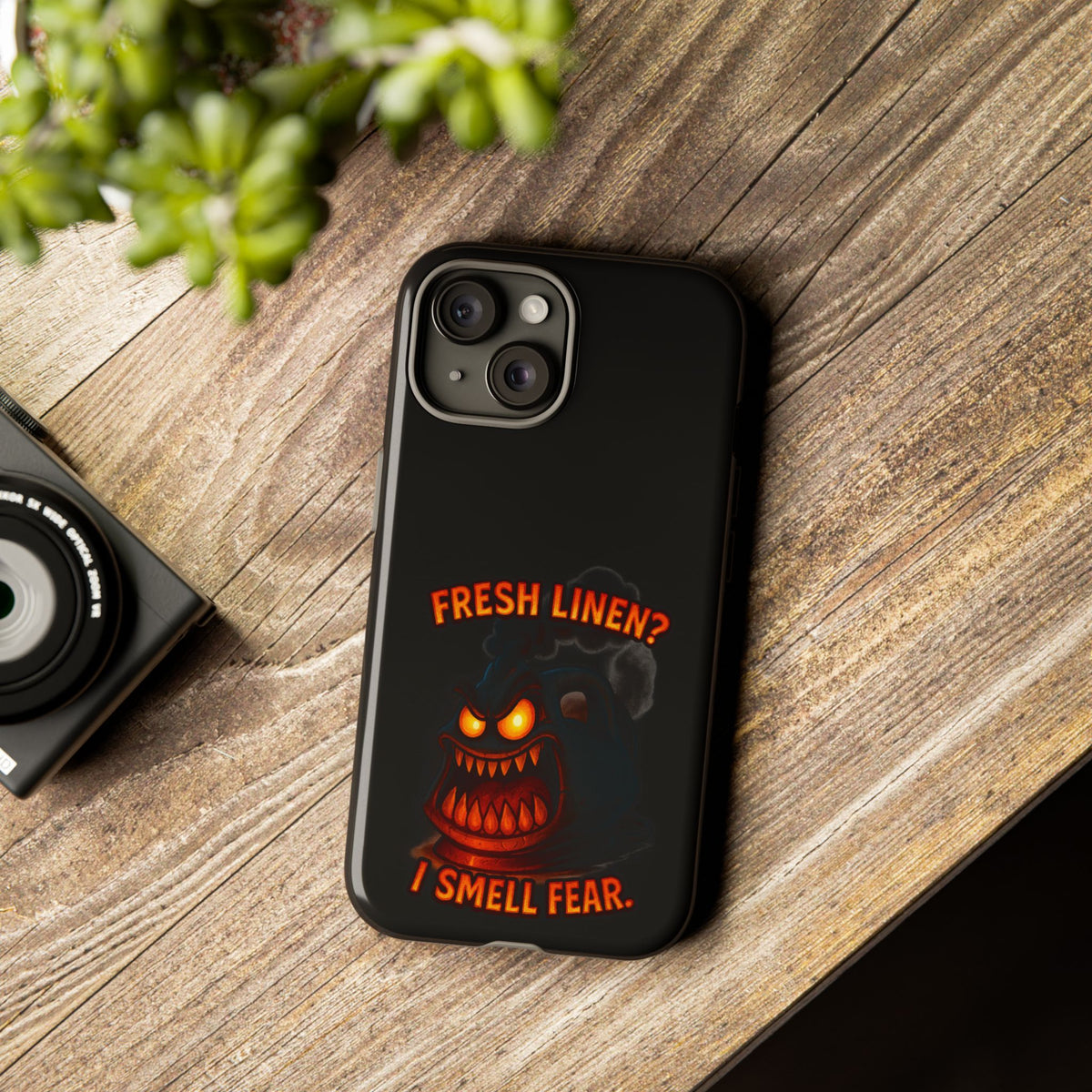 Phone Case — 'Fresh Linen? I Smell Fear.' Spooky Pumpkin Horror Protective Case
