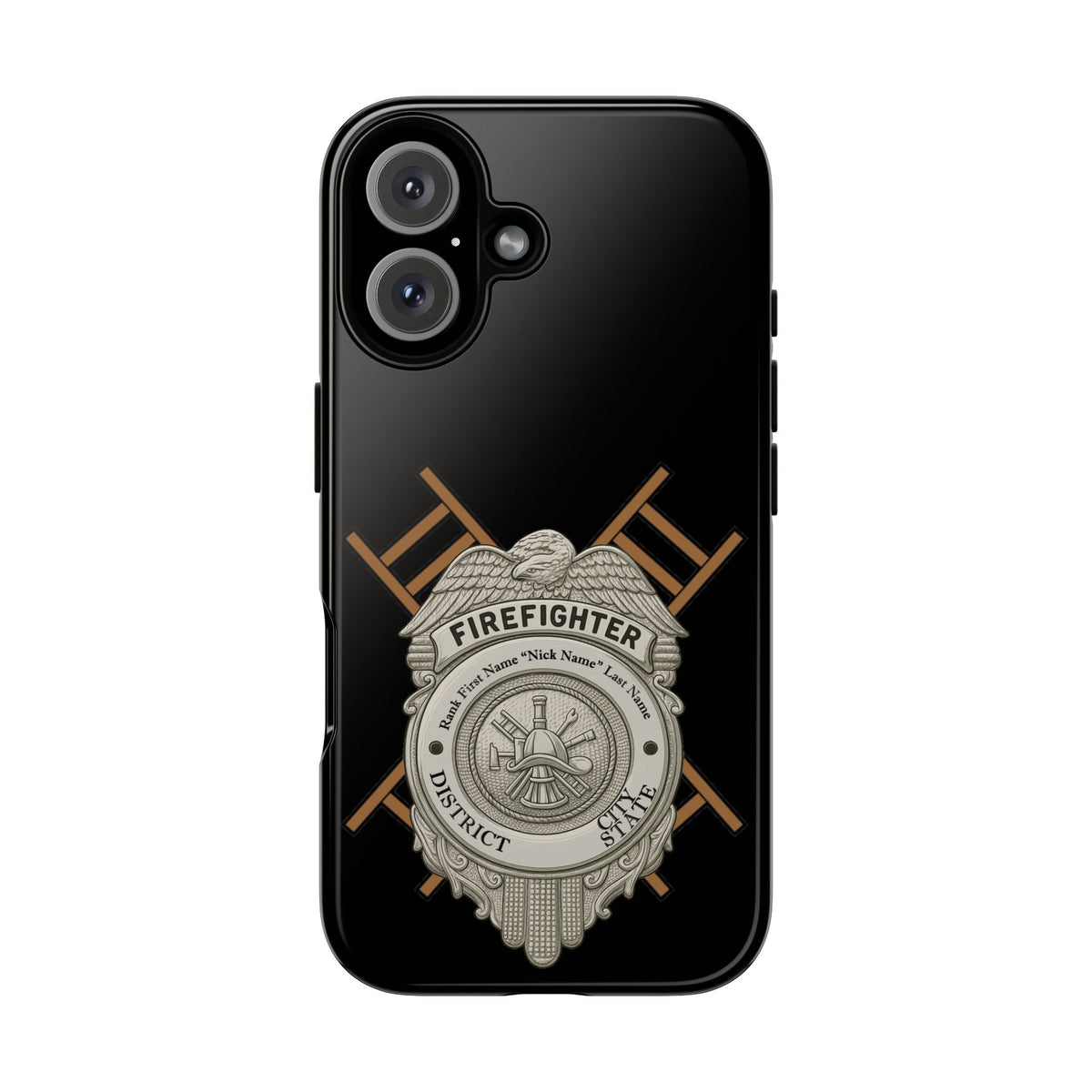Firefighter Badge Tough Phone Case — Firefighter Helmet & Ladders Protective Case