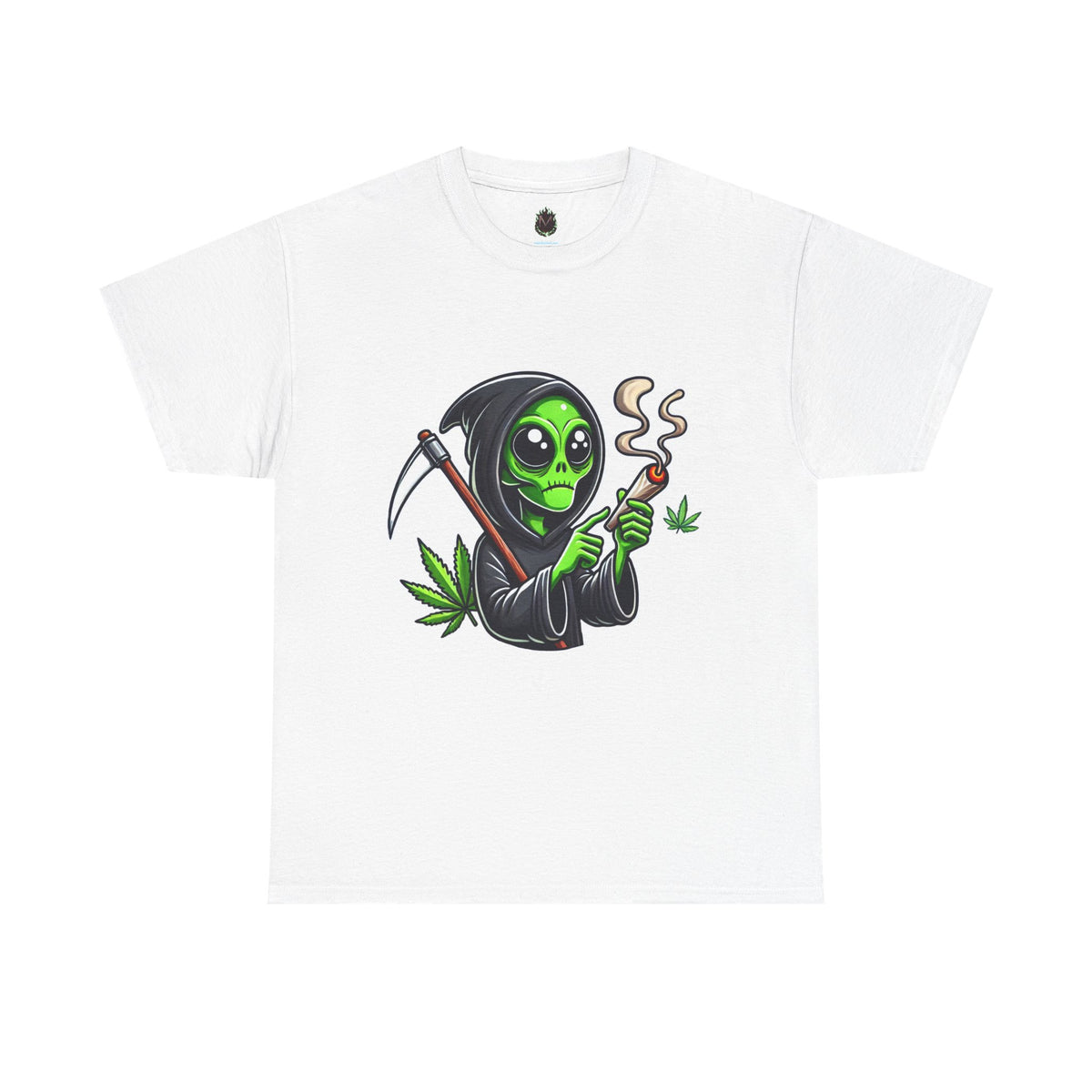Grim Reaper Alien Smoking Joint T‑Shirt