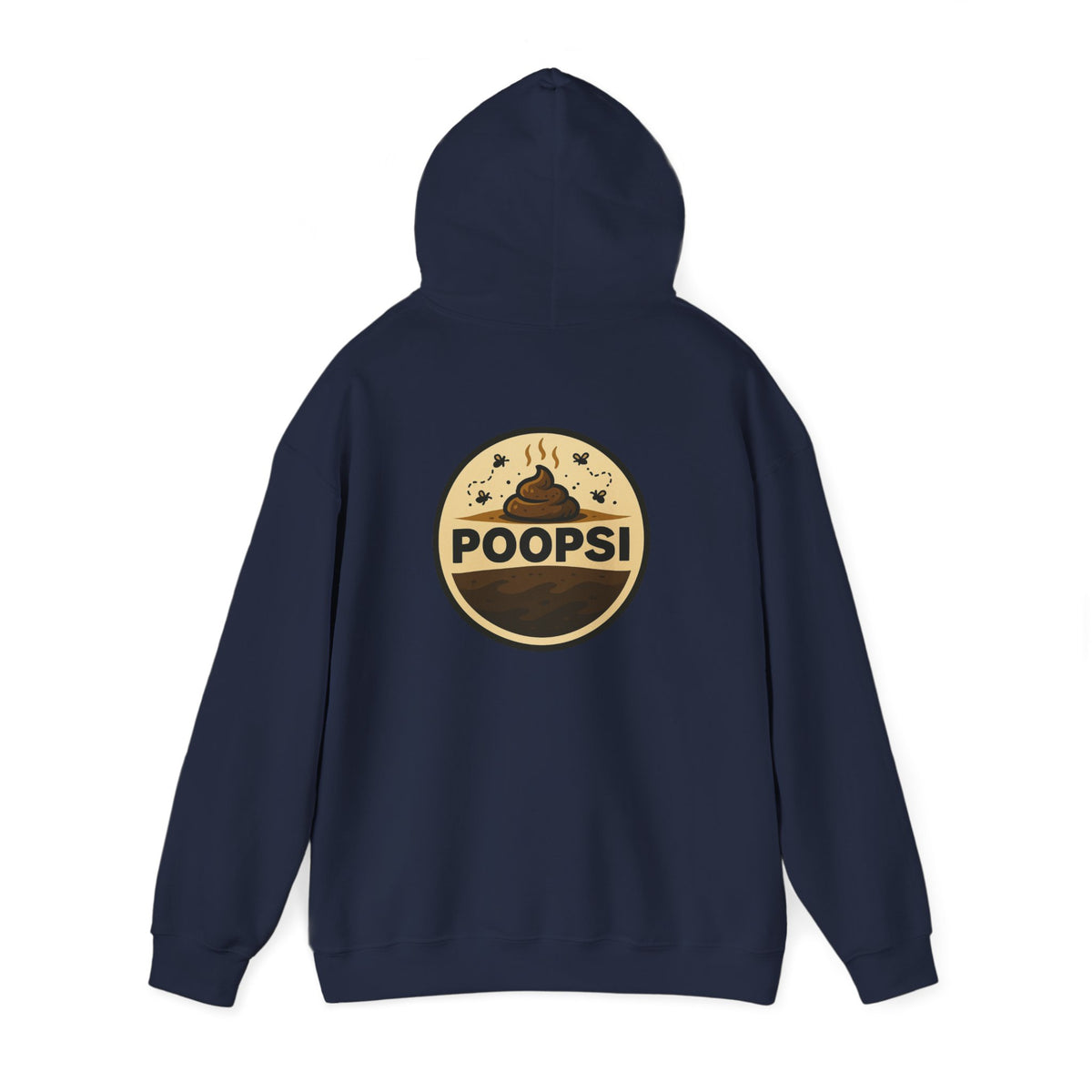 Funny 'POOPSI' Logo Hoodie — Retro Poop Emoji Graphic Pullover