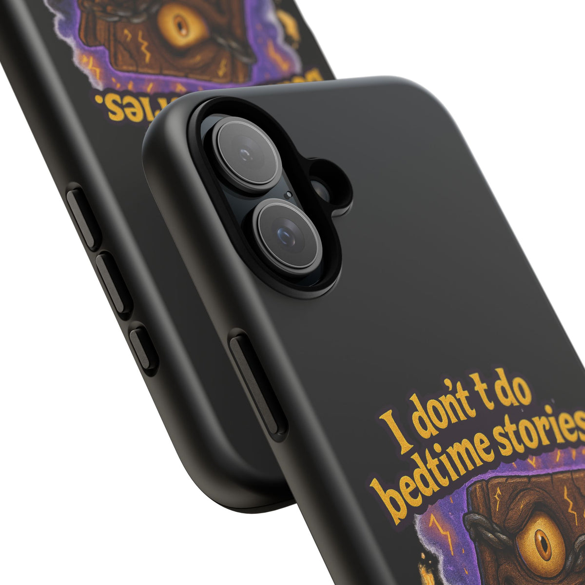 Phone Case — "I Don't Do Bedtime Stories, I Do Nightmares" Horror Book Design