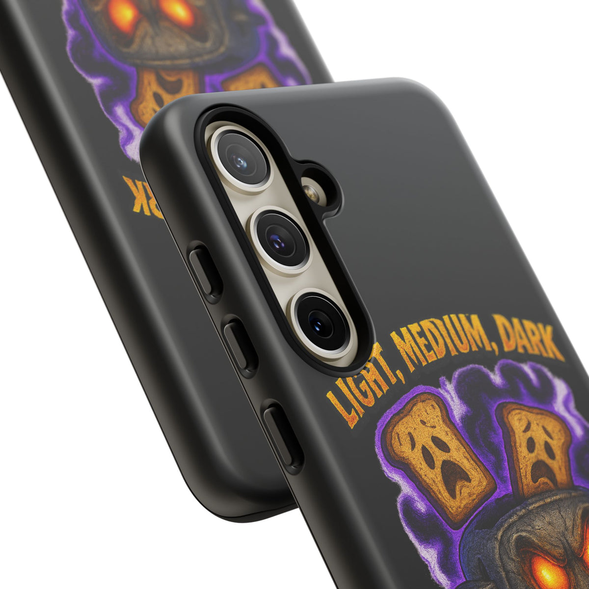 Phone Case — 'Light, Medium, Dark or Eternal Blackened Torment?' Spooky Toast & Toaster Horror Design