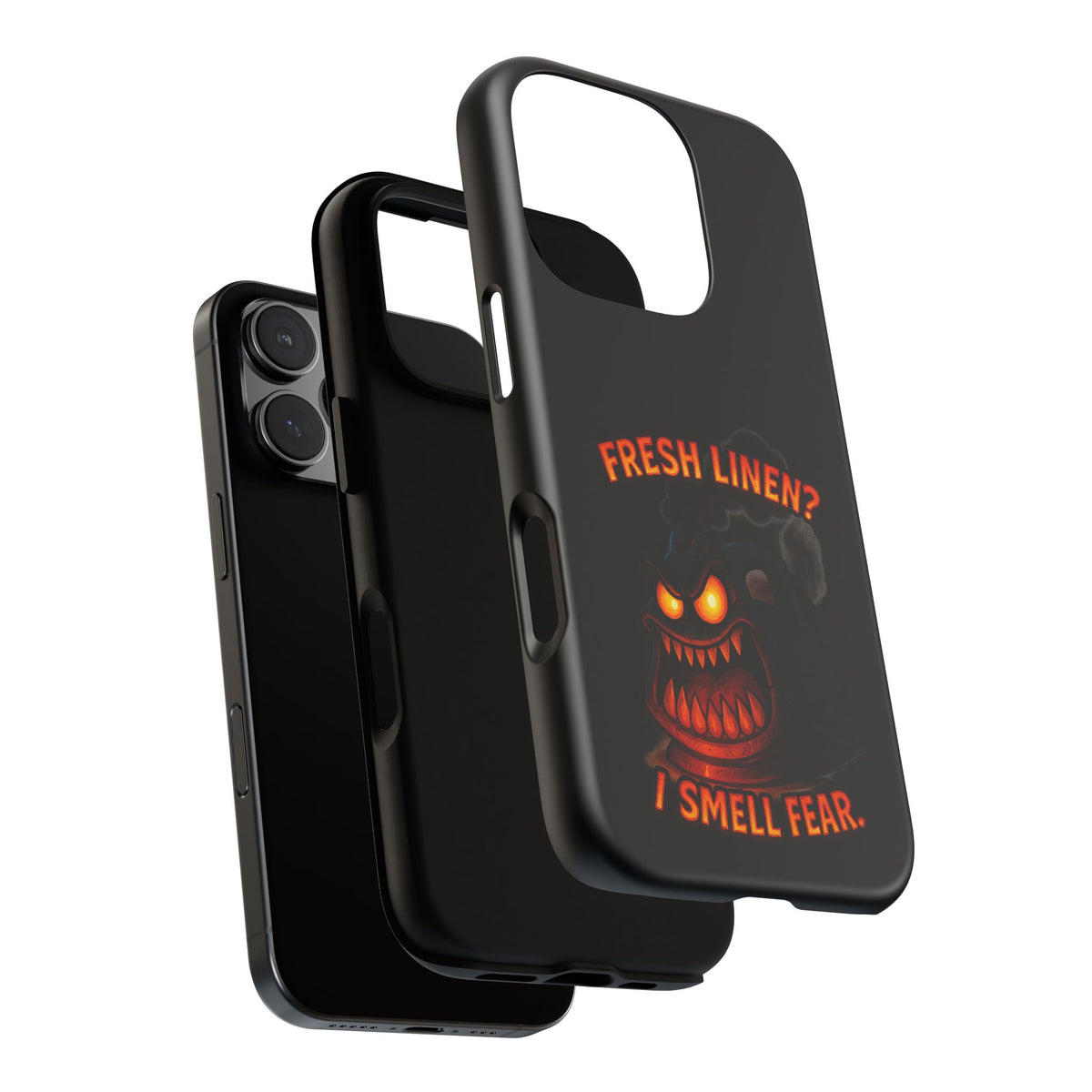 Phone Case — 'Fresh Linen? I Smell Fear.' Spooky Pumpkin Horror Protective Case