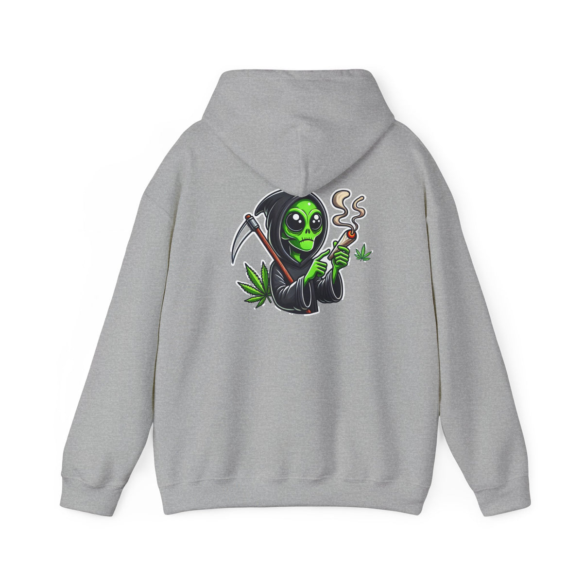 Reaper Smoking Weed Hoodie – Cannabis Grim Reaper Graphic Pullover