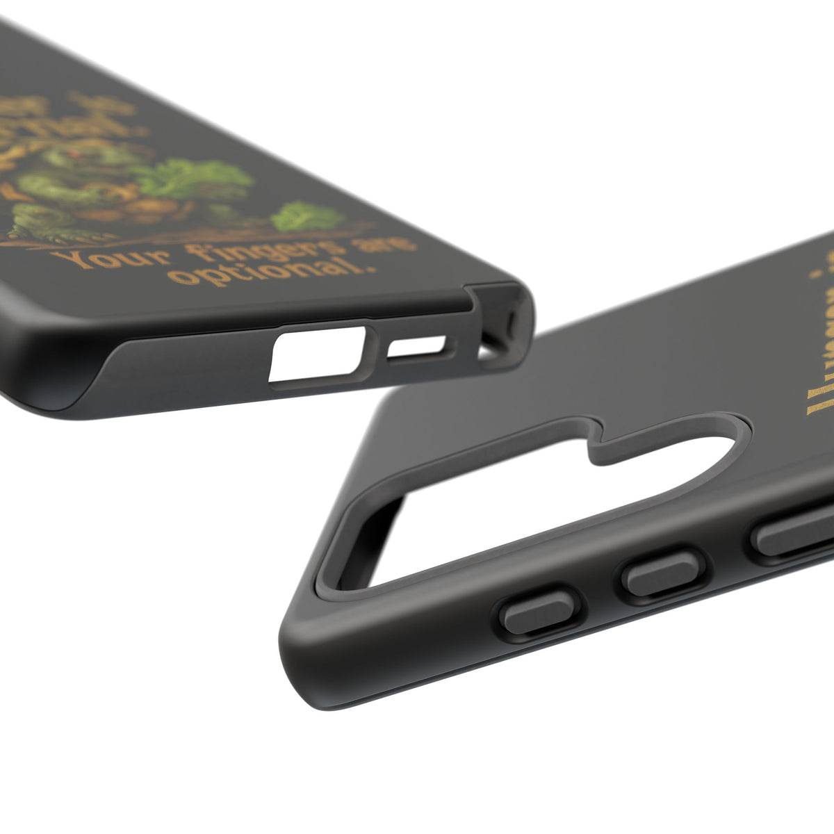 Phone Case — 'Hunger Is Eternal, Your Fingers Are Optional' Turtle Snack Graphic