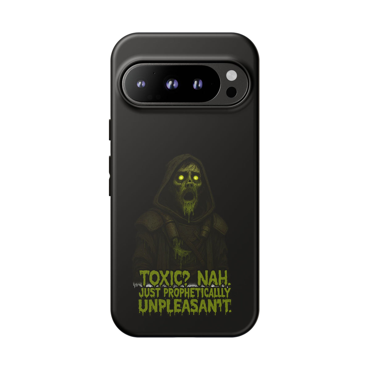 Phone Case — 'Toxic? Nah, Just Prophetically Unpleasant' Neon Grim Reaper Protective Cover