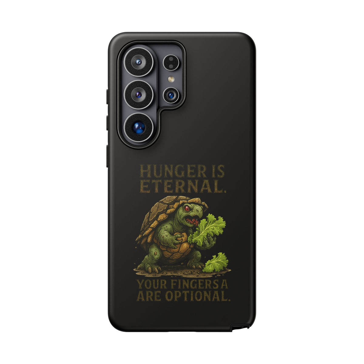 Phone Case — "Hunger Is Eternal, Your Fingers Are Optional" Turtle Monster Design