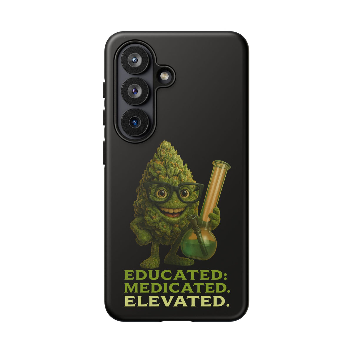 Phone Case — "Educated. Medicated. Elevated." Cute Bud Scientist Design