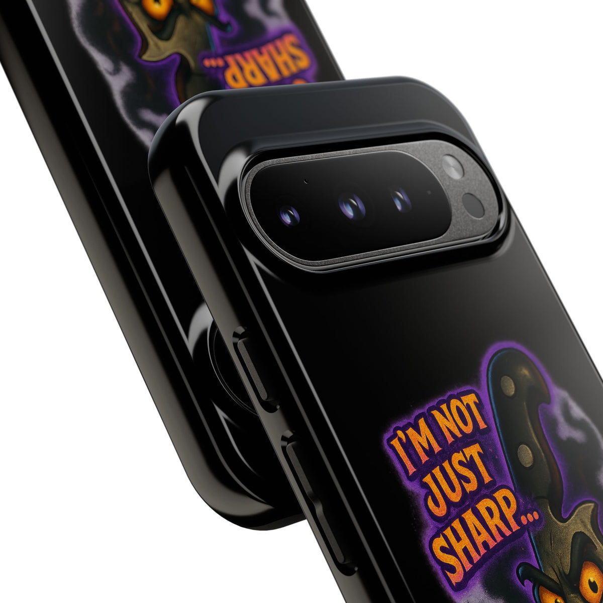Knife Graphic Phone Case — "I'm Not Just Sharp... I'm Psycho-Sharp" Horror Phone Cover