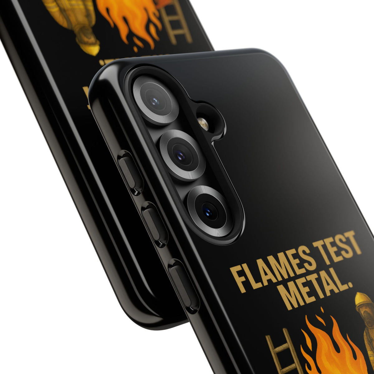 Firefighter Phone Case - "Flames Test Metal. Courage Defines the Firefighter" Protective iPhone Cover