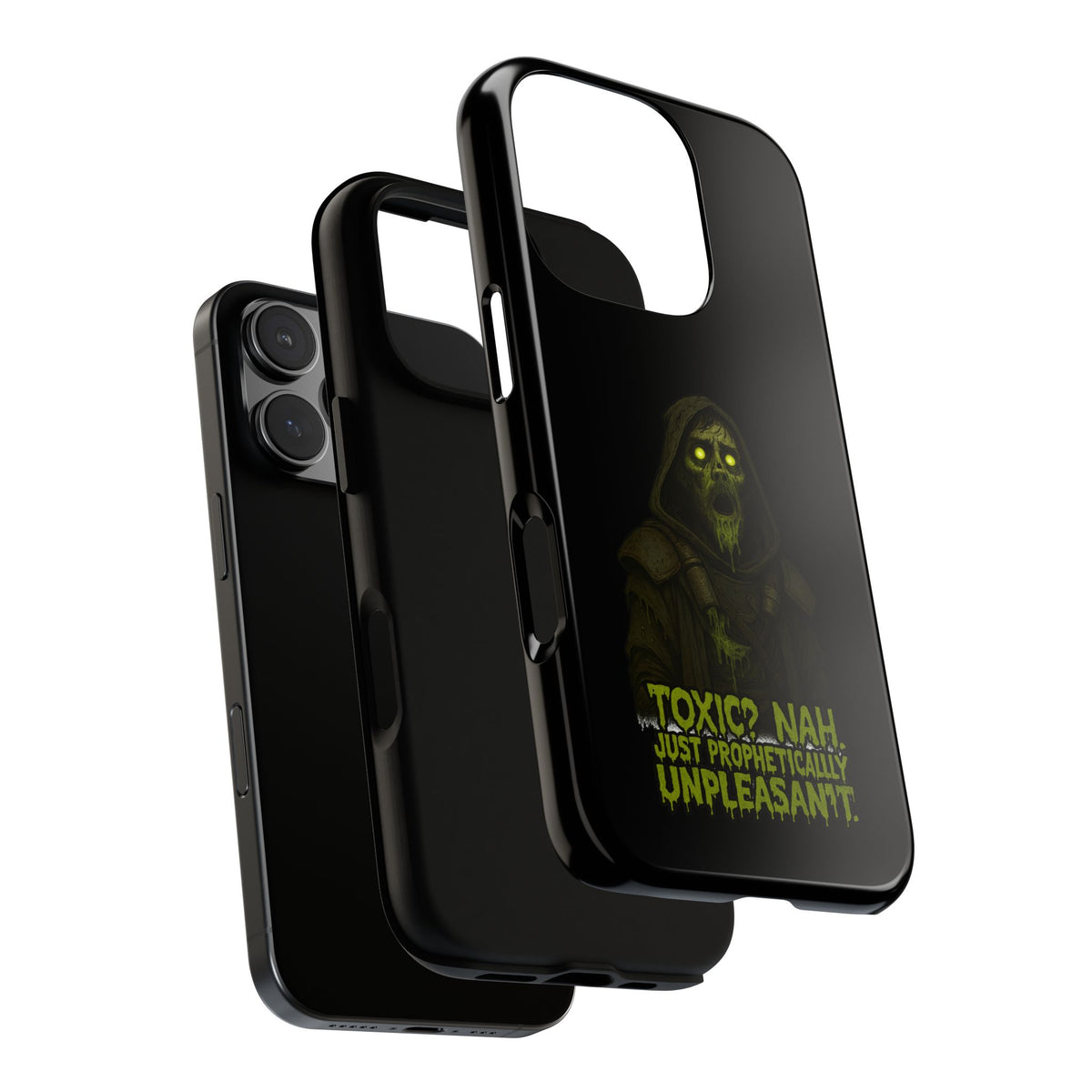Phone Case — 'Toxic? Nah, Just Prophetically Unpleasant' Neon Grim Reaper Protective Cover