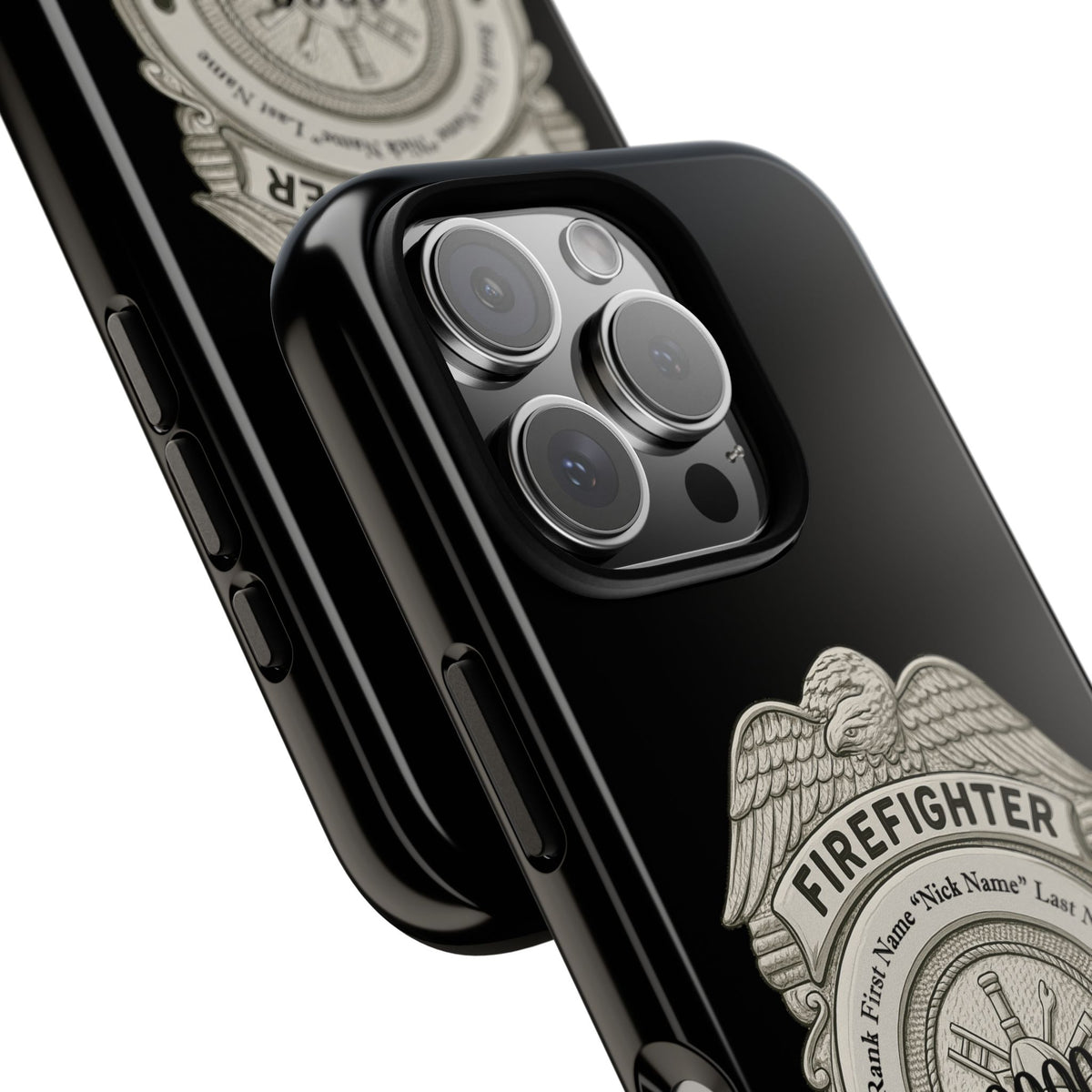 Firefighter Badge Tough Phone Case — Personalized Station Number Design