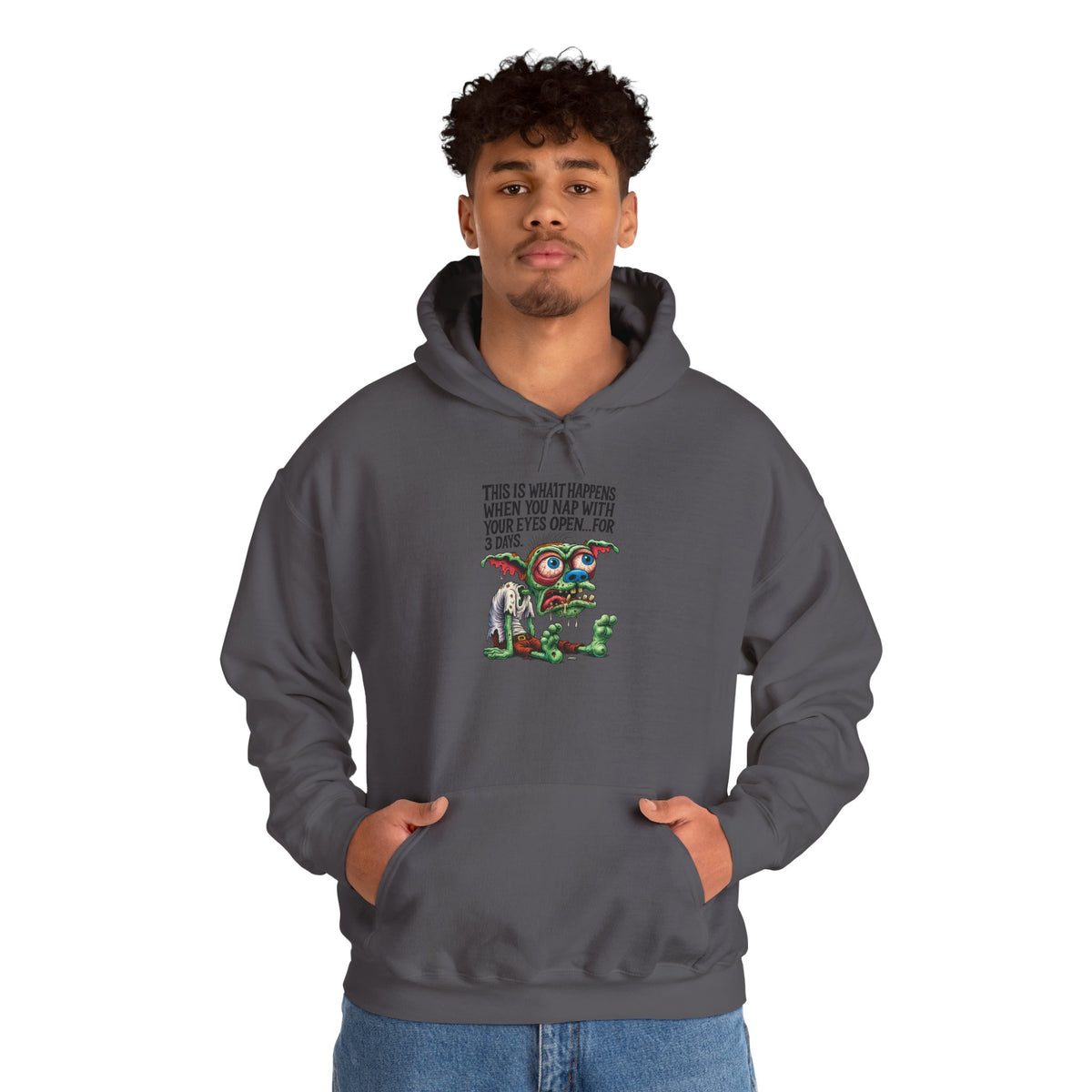 Cute Monster Hoodie with "This Is What Happiness Looks Like When You May Have Your Wings Open..." — Whimsical Gift Pullover