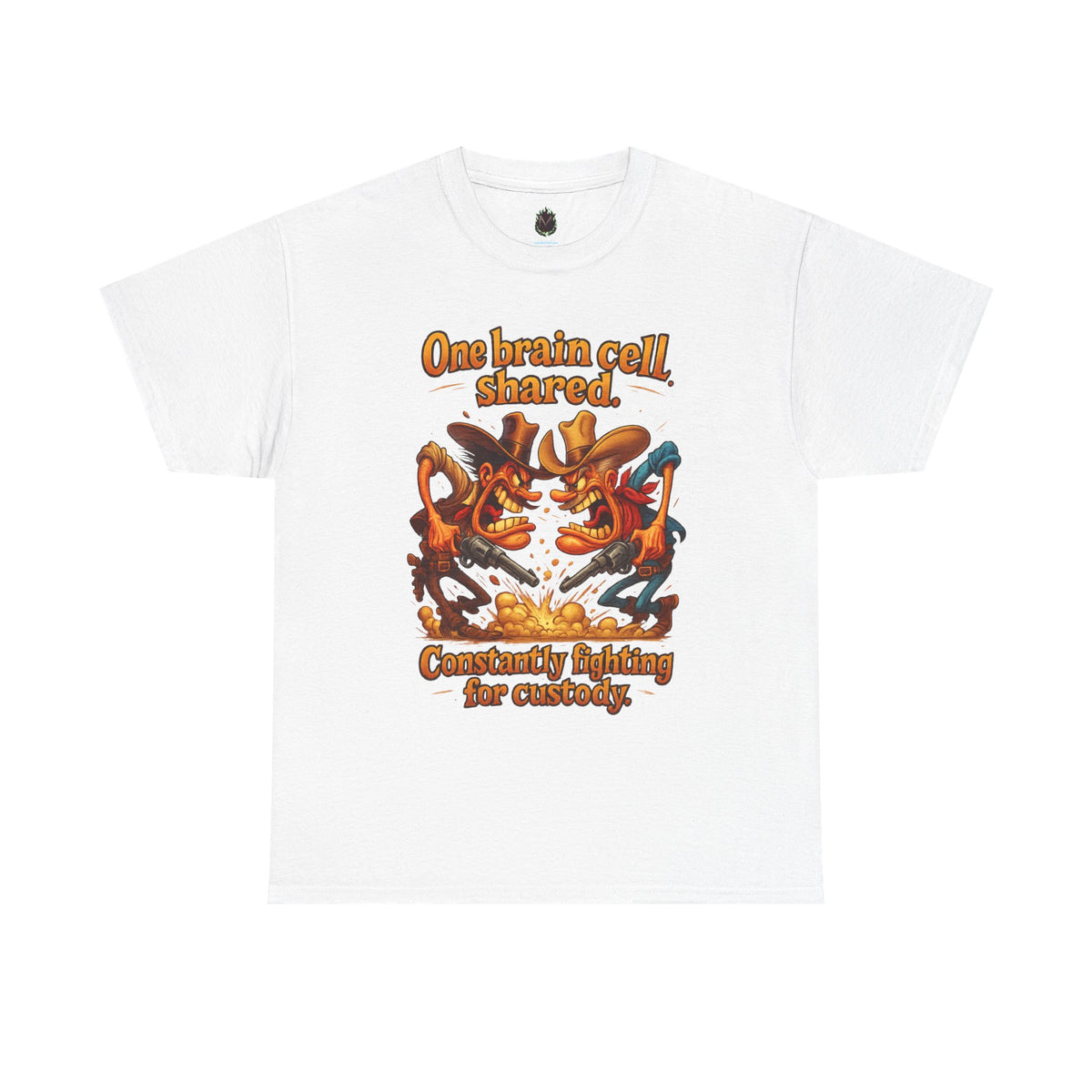 One Brain Cell Shared T-Shirt | Cartoon Dinosaurs Arguing