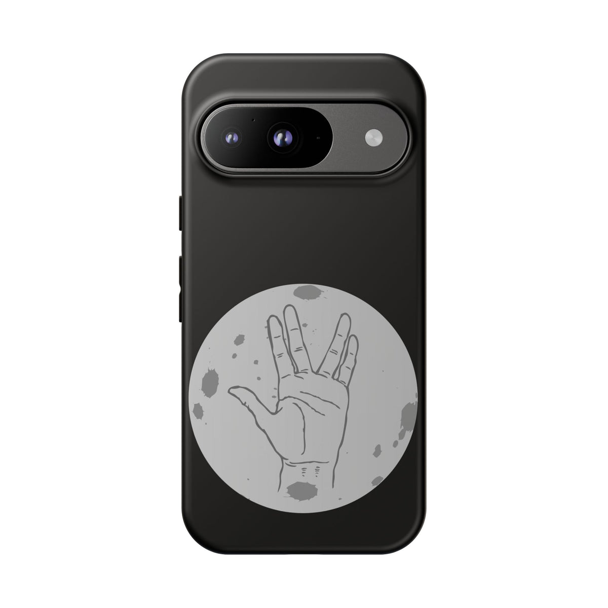 Spock Live Long Phone Case — Vulcan Salute Moon Graphic