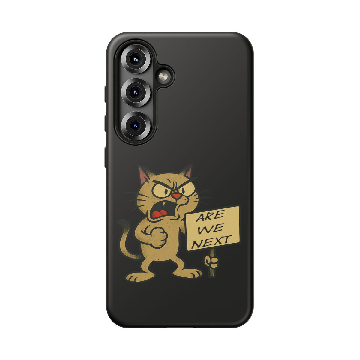 Angry Cat Phone Case — 'Are We Next' Protest Graphic iPhone Case