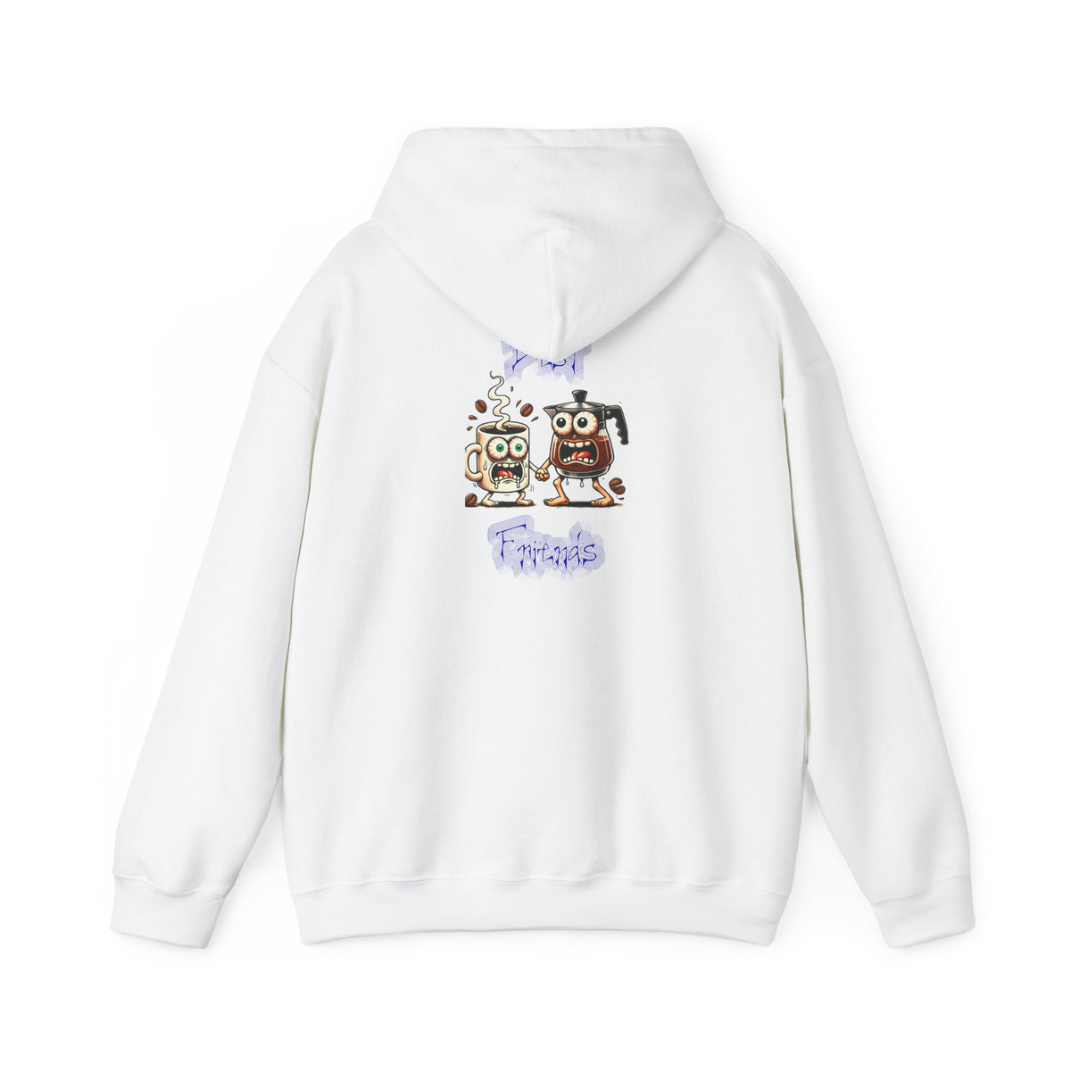 Coffee & Coffee Pot Friends Graphic Hoodie — Cute Cartoon Coffee & Coffee Pot "Best Friends" Pullover