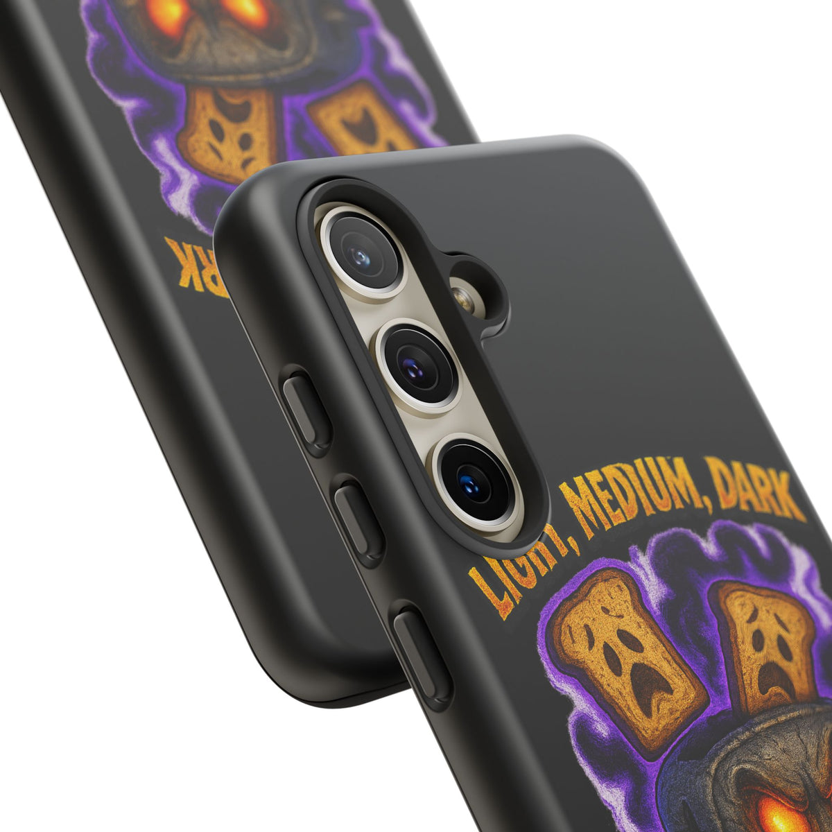 Phone Case — 'Light, Medium, Dark or Eternal Blackened Torment?' Spooky Toast & Toaster Horror Design