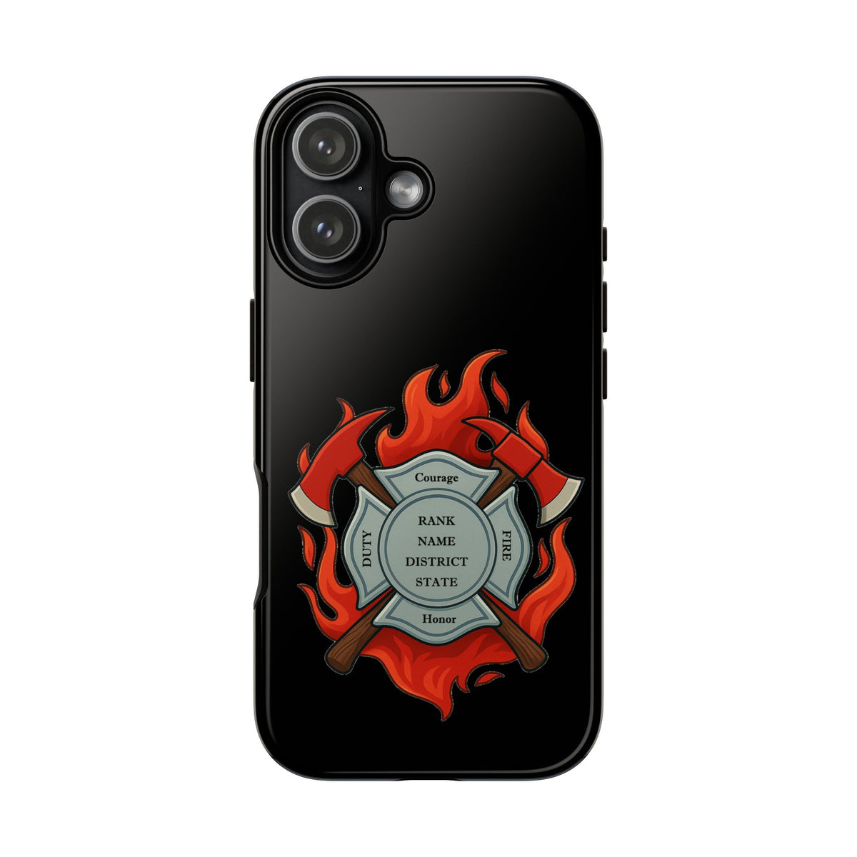 Firefighter Maltese Cross Phone Case — Custom Rank/Name/District Design