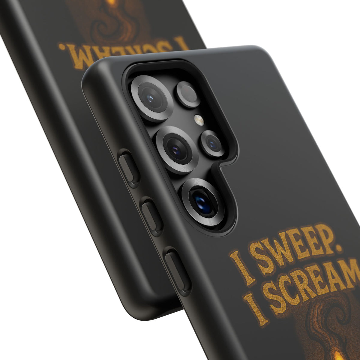 Phone Case — "I Sweep. I Scream. I Smile in That Order." Halloween Horror Design