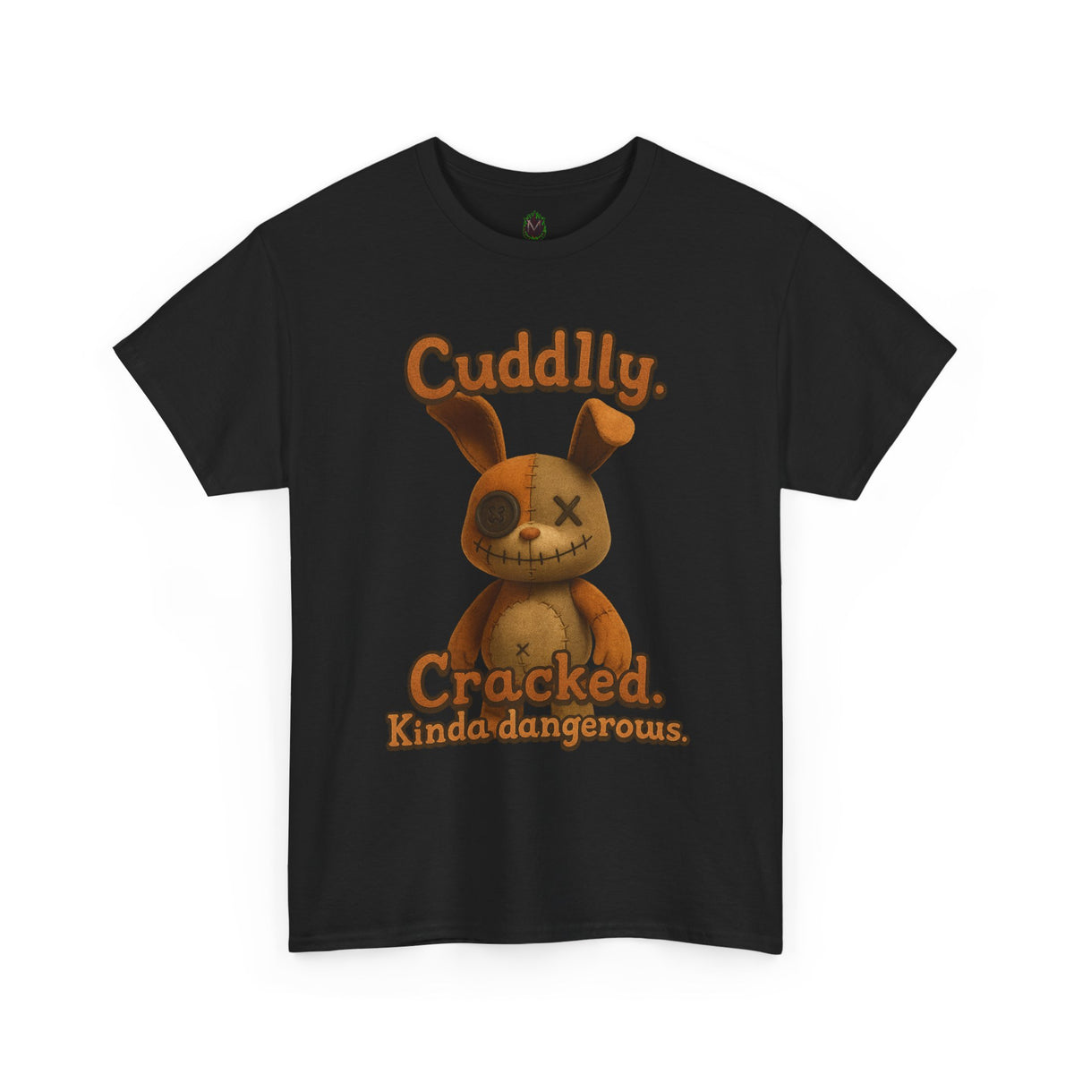 T‑Shirt — "Cuddly. Cracked. Kinda dangerous." Distressed Bunny Graphic Tee
