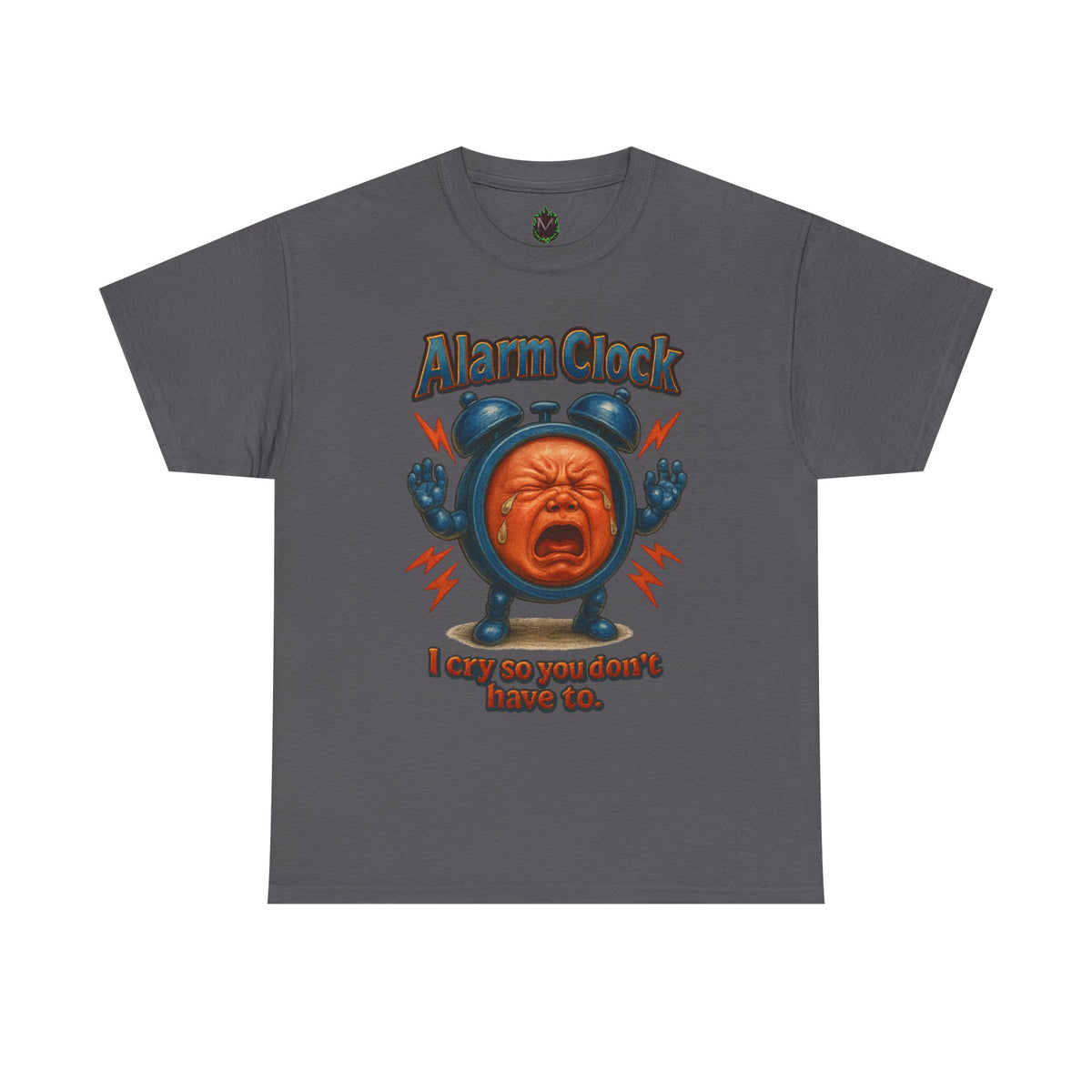 Alarm Clock Crying Baby Tee | Retro Cartoon Alarm Graphic