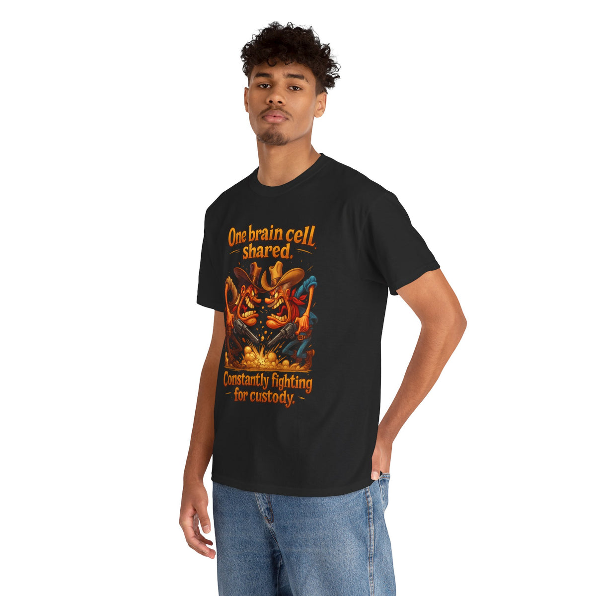 One Brain Cell Shared T-Shirt | Cartoon Dinosaurs Arguing