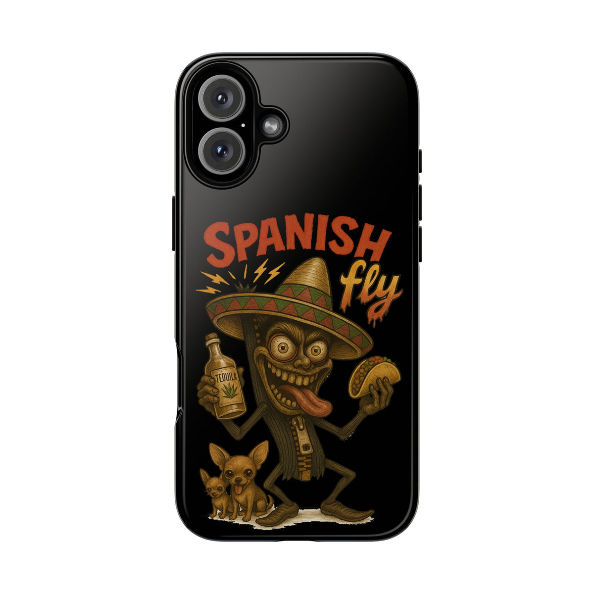 Spanish Fly Tough Phone Case — Retro Skull Sombrero Design