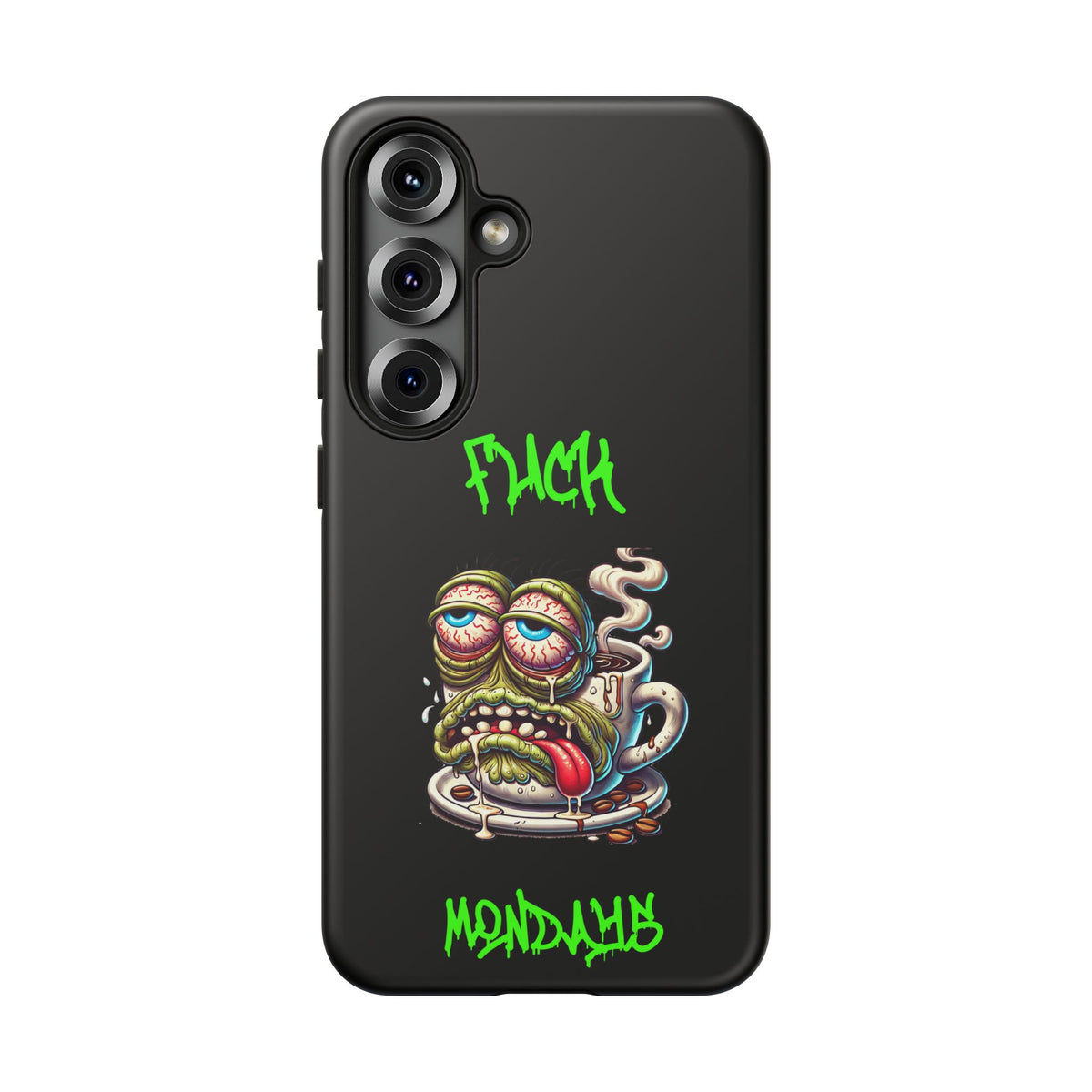 Phone Case — "F*** Monday" Grotesque Coffee Monster Shock Art