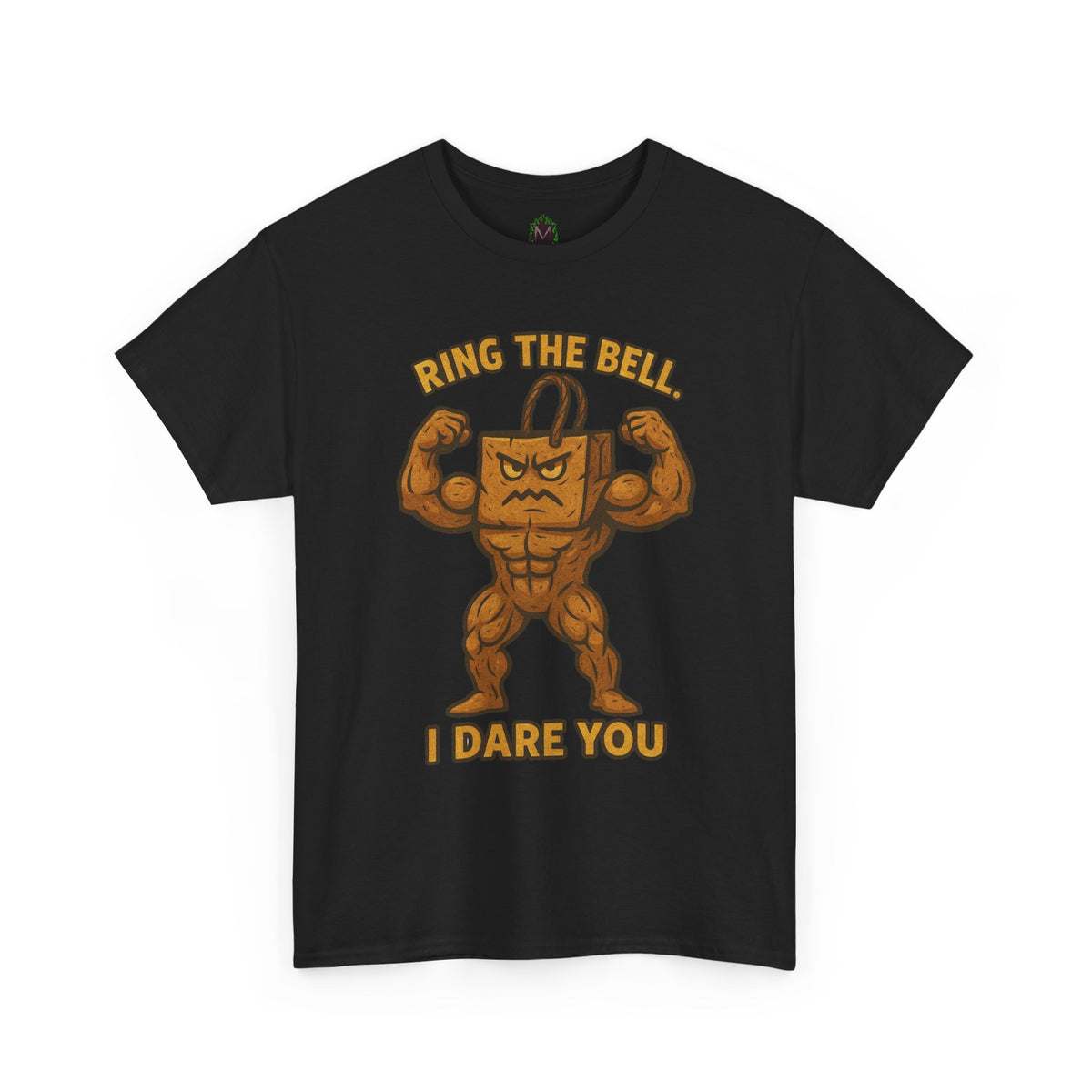 Kettlebell Mascot Tee — "Ring the Bell, I Dare You" Gym T-Shirt