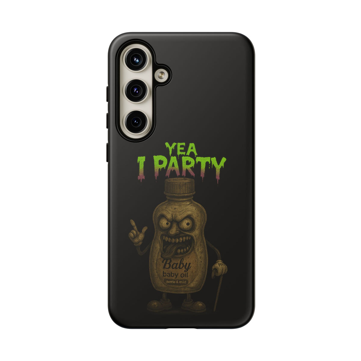 Phone Case — 'Yea I Party' Creepy Baby Bottle Graphic