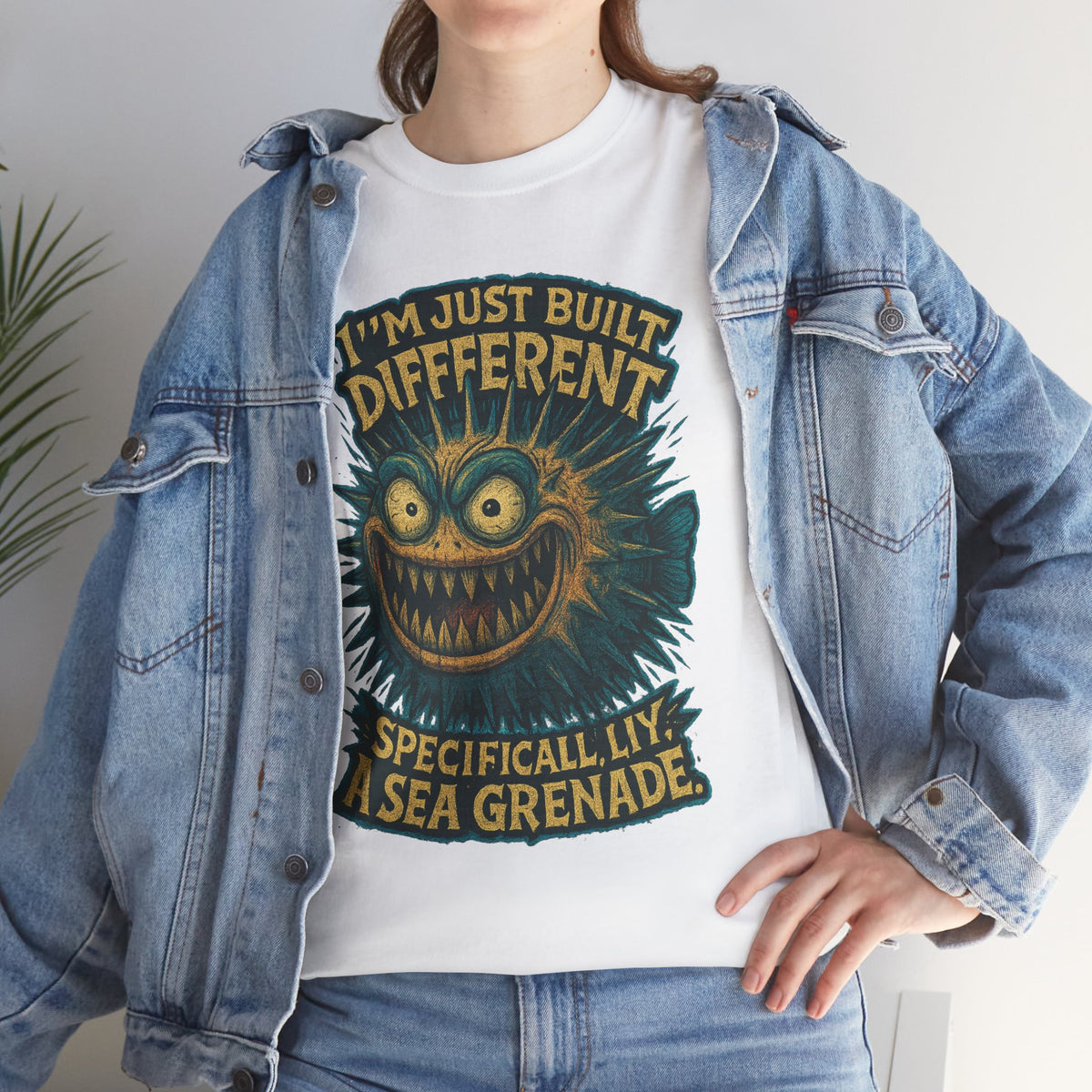 I'm Just Built Different Sea Grenade Tee | Pufferfish Illustration
