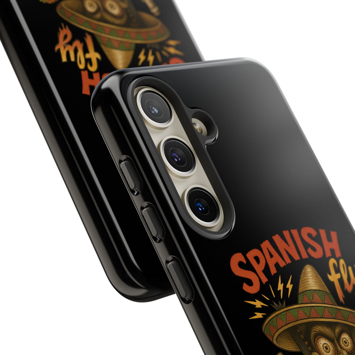 Spanish Fly Tough Phone Case — Retro Skull Sombrero Design