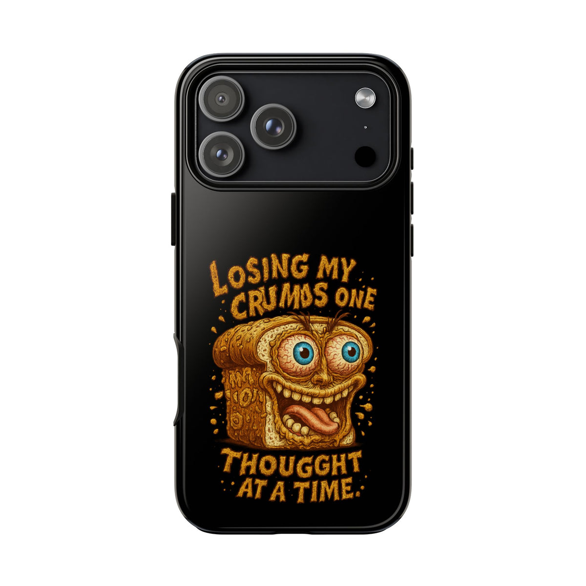 Phone Case — "Losing My Crumbs One Thought at a Time" Funny Retro Bread Illustration