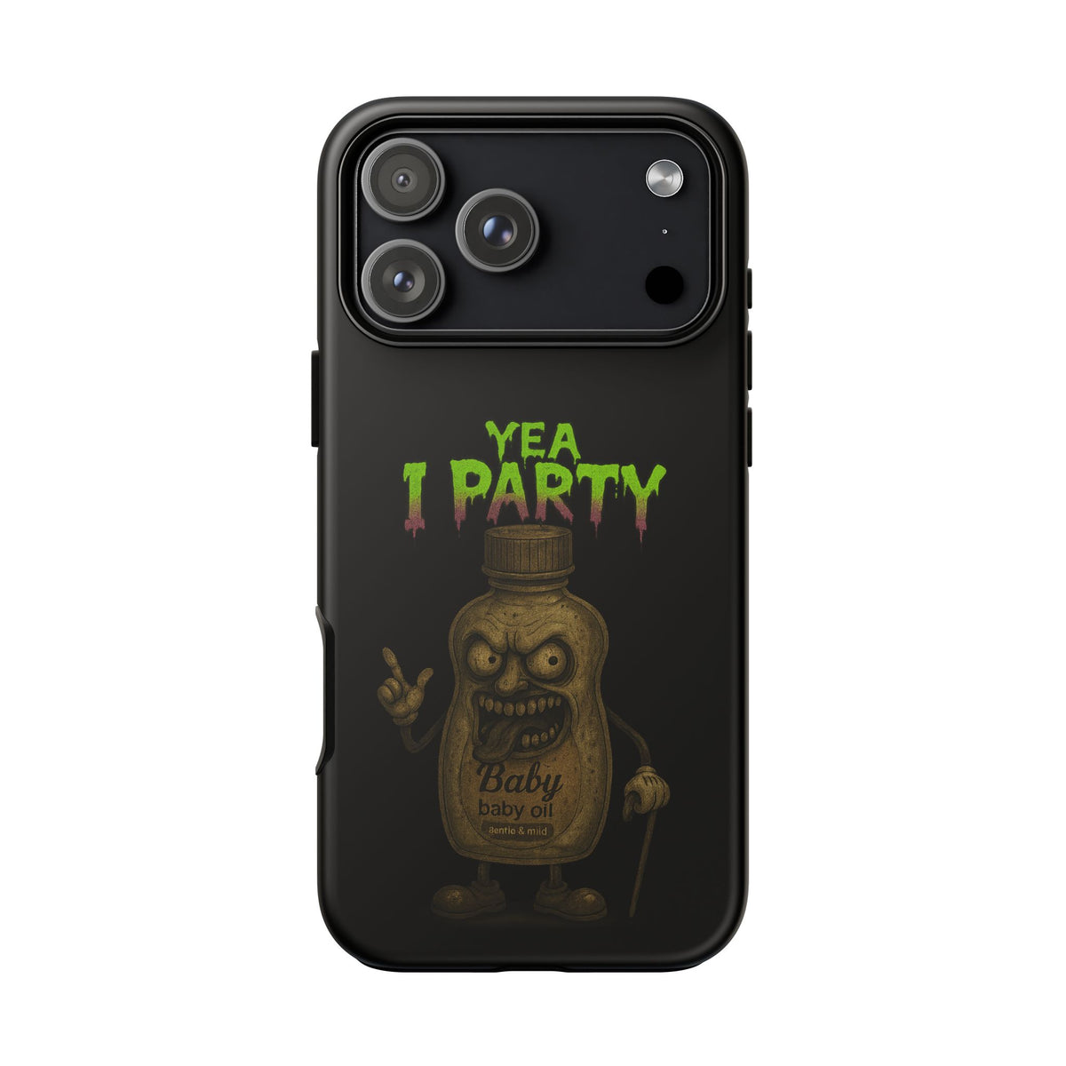 Phone Case — 'Yea I Party' Creepy Baby Bottle Graphic