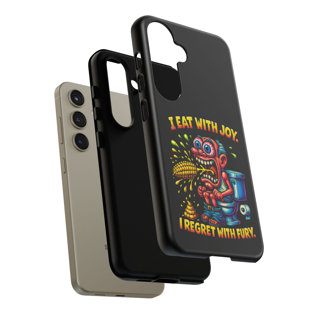 Phone Case — "I Eat With Joy, I Regret With Fury" Graphic