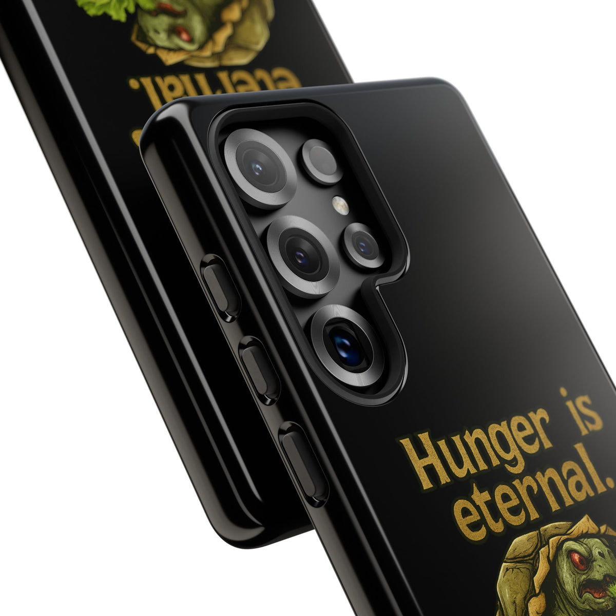 Phone Case — 'Hunger Is Eternal, Your Fingers Are Optional' Turtle Snack Graphic