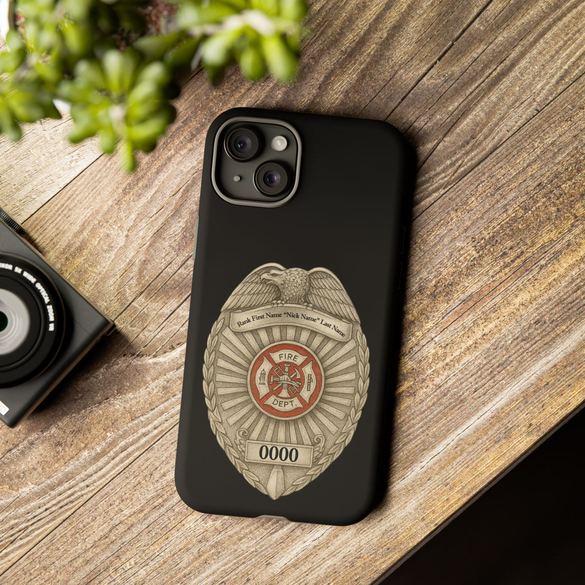 Firefighter Badge Phone Case – Personalized Dept. Emblem Tough Case