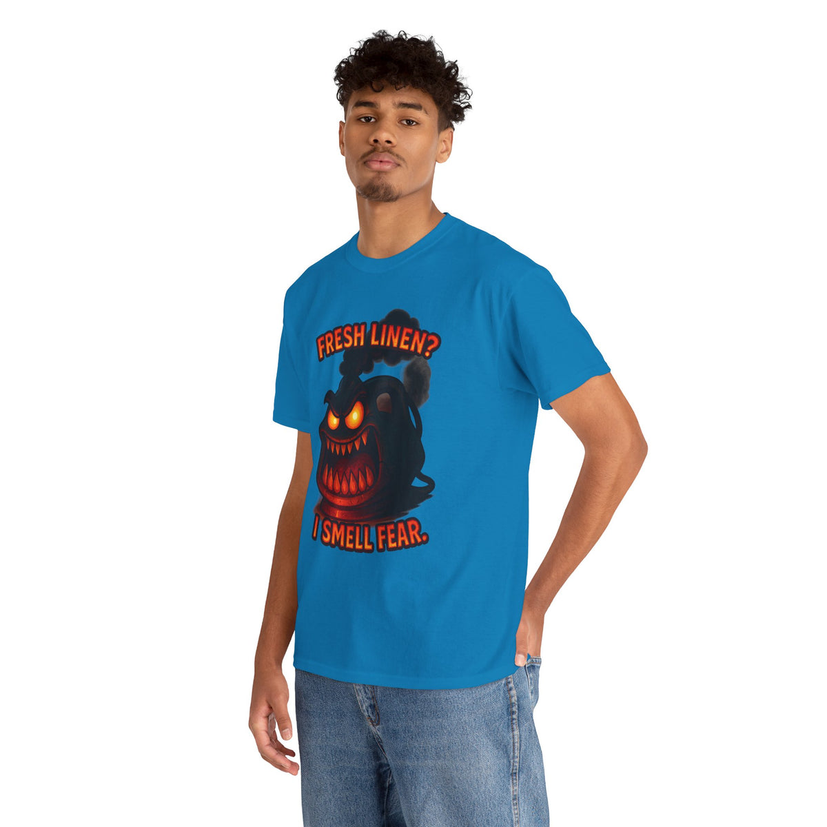 Fresh Linen? I Smell Fear Tee | Scary Laundry Monster Halloween Shirt