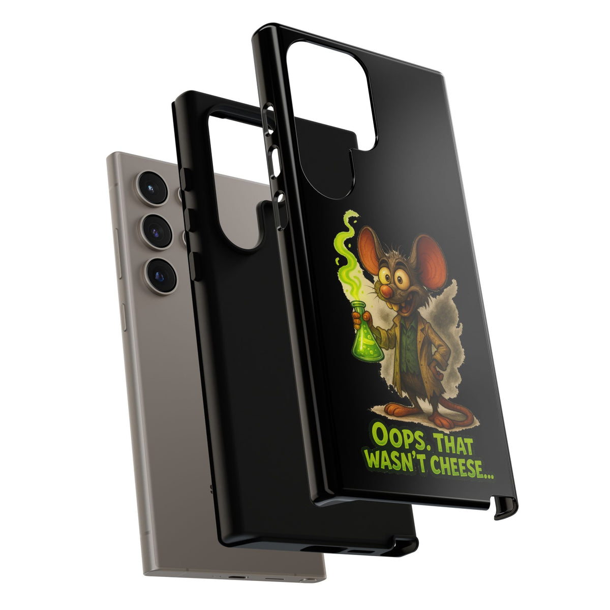 Phone Case — Funny Cartoon Rat "Oops That Wasn't Cheese" Protective Cover