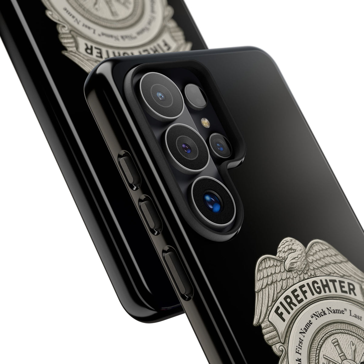 Firefighter Badge Tough Phone Case — Personalized Station Number Design