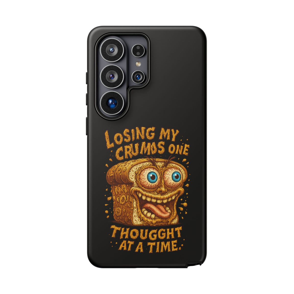Phone Case — "Losing My Crumbs One Thought at a Time" Funny Retro Bread Illustration