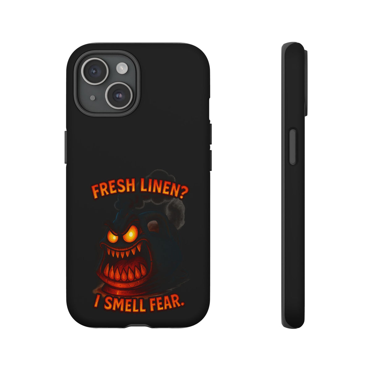 Phone Case — 'Fresh Linen? I Smell Fear.' Spooky Pumpkin Horror Protective Case