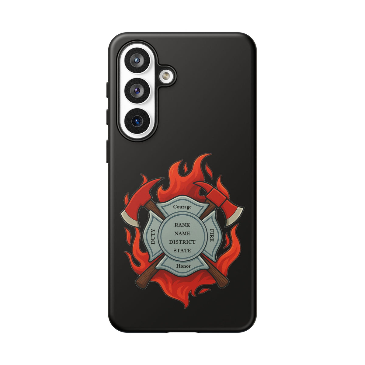 Firefighter Maltese Cross Phone Case — Custom Rank/Name/District Design