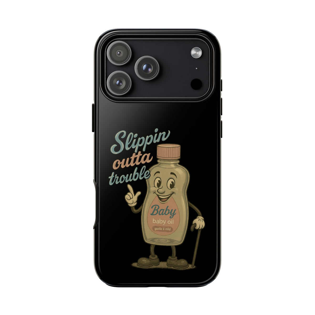 Phone Case — 'Slippin Outta Trouble' Retro Baby Oil Mascot